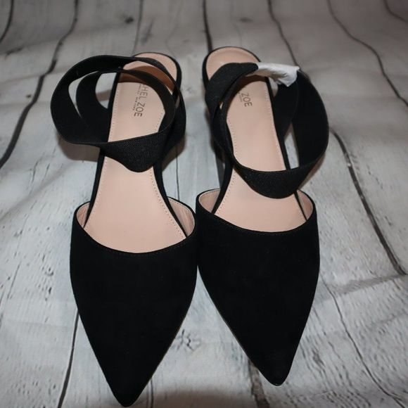 Rachel Zoe Blaire Black Pointed Suede Kitten Heel Pumps Women's Size 8-NWOT - Picture 2 of 6